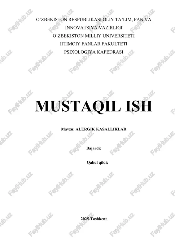 alergik kasalliklar — DOCX
