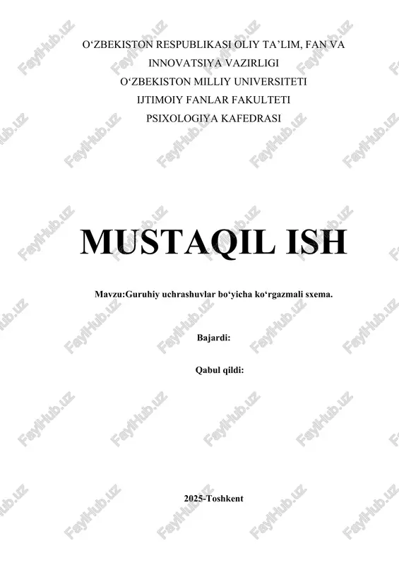 guruhiy uchrashuvlar bo‘yicha ko‘rgazmali sxema. — DOCX