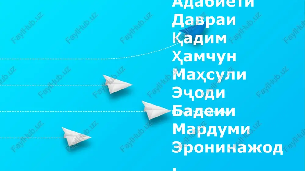qadimgi fors adabiyoti eron xalqi — PPTX
