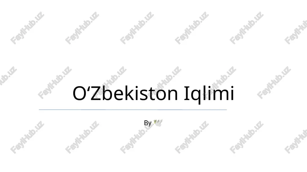 oʻzbekiston iqlimi — PPTX