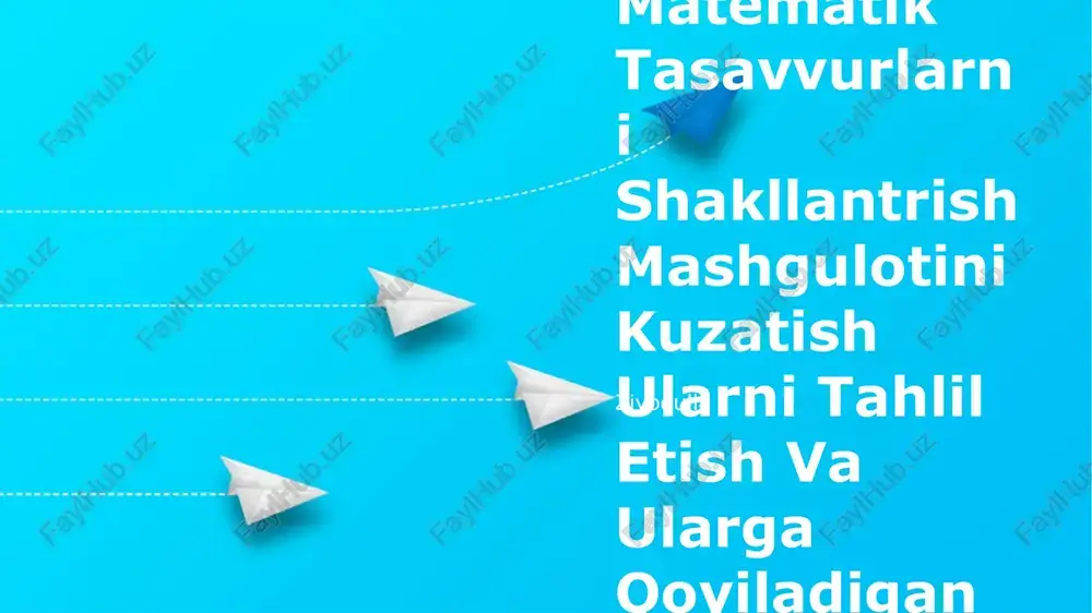 elementar matematik tasavvurlarni shakllantrish mashguloti — PPTX