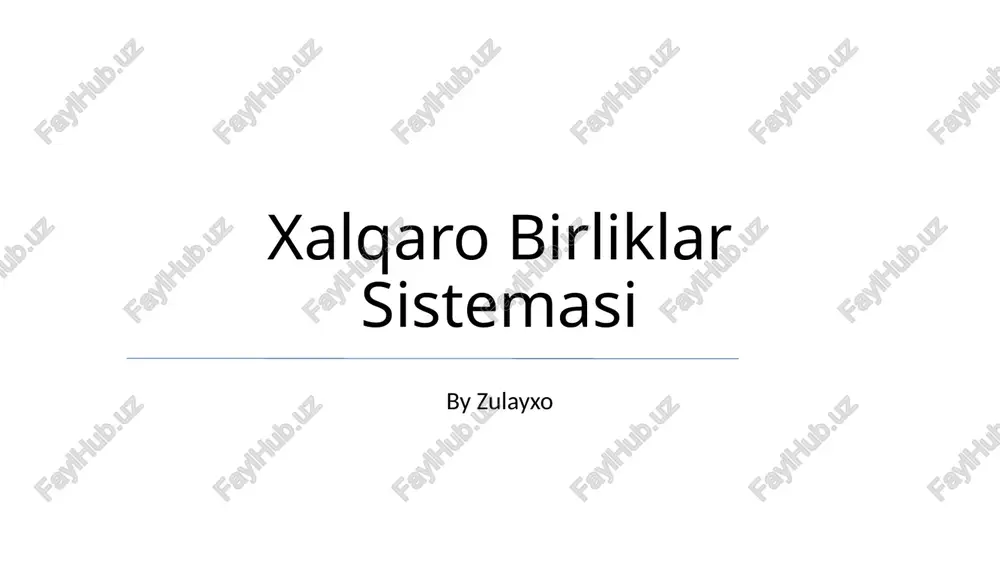 xalqaro birliklar sistemasi — PPTX