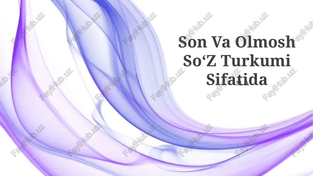 son va olmosh soʻz turkumi sifatida — PPTX