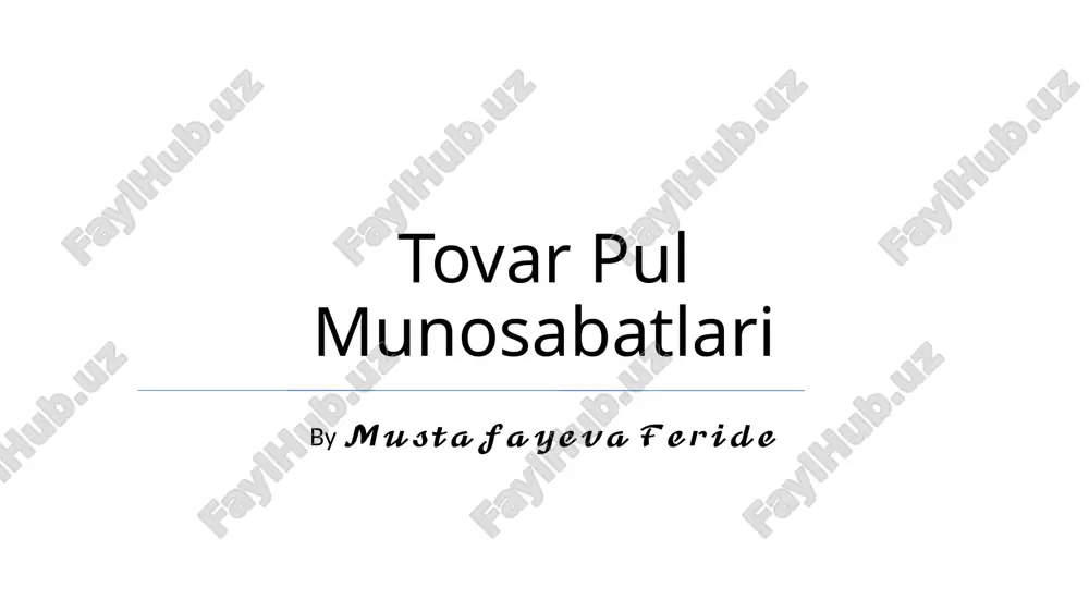 tovar pul munosabatlari — PPTX