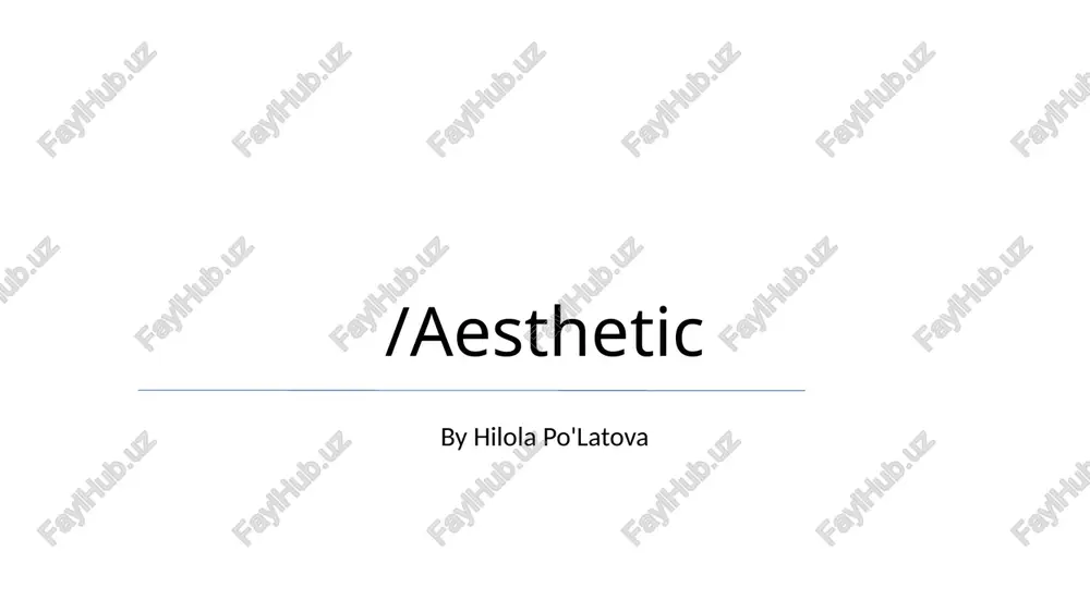 estetikaning kelib chiqishi — PPTX