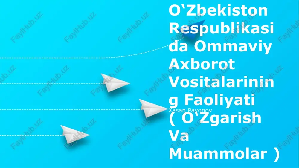 o‘mmaviy axborot vositalarining faoliyati — PPTX