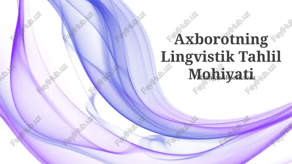 axborotning lingvistik tahlil mohiyati — PPTX