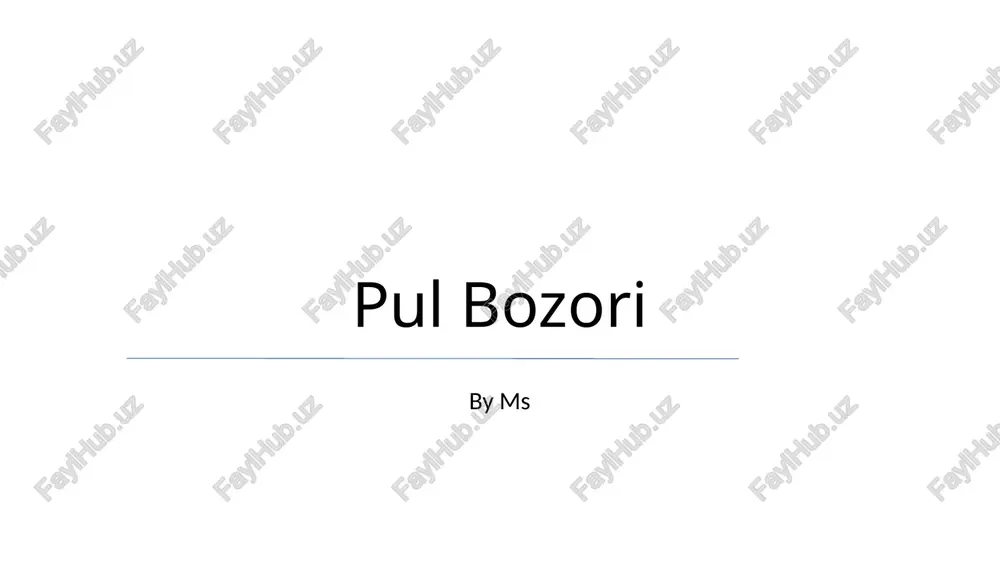 pul bozori — PPTX