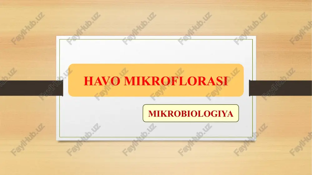 havo mikroflorasi — PPTX