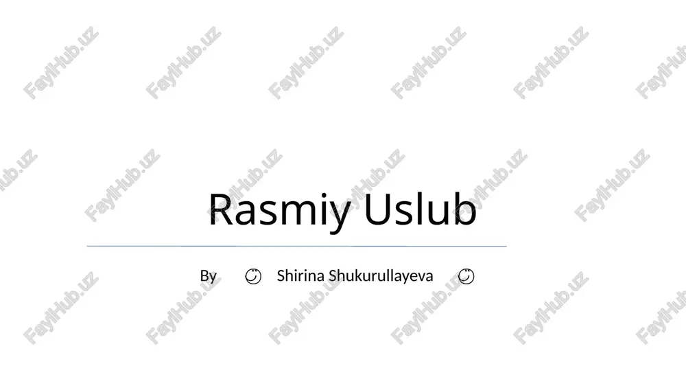 rasmiy uslub — PPTX