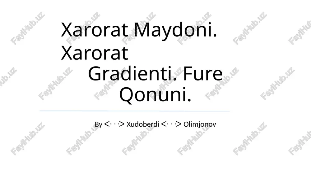 xarorat maydoni — PPTX