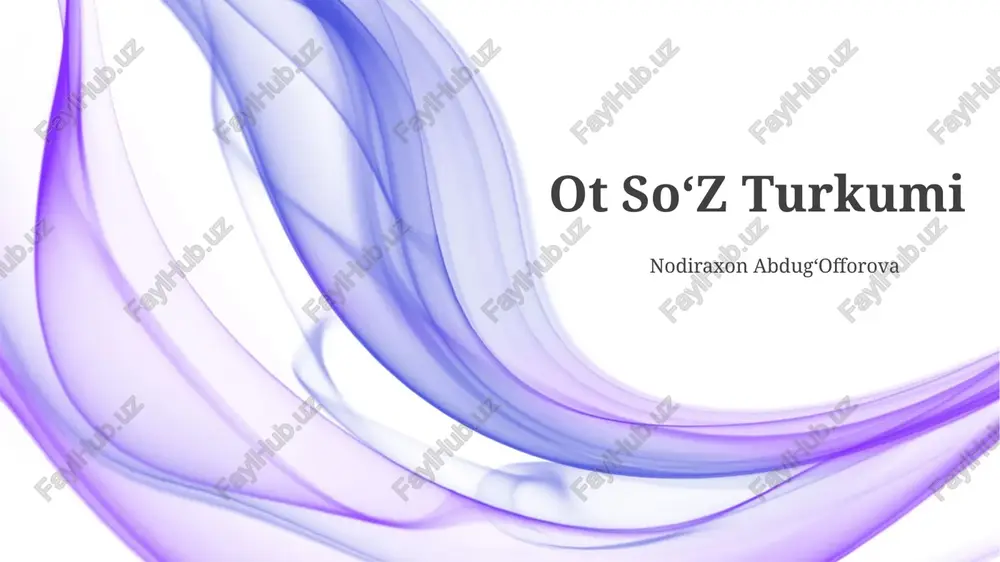 ot soʻz turkumi — PPTX
