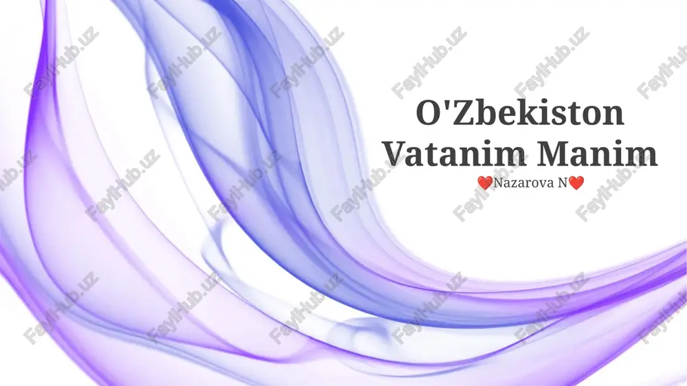 o'zbekiston vatanim manim — PPTX