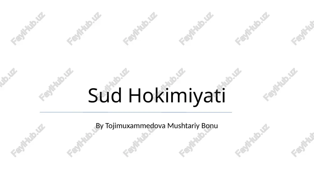 sud hokimiyati — PPTX