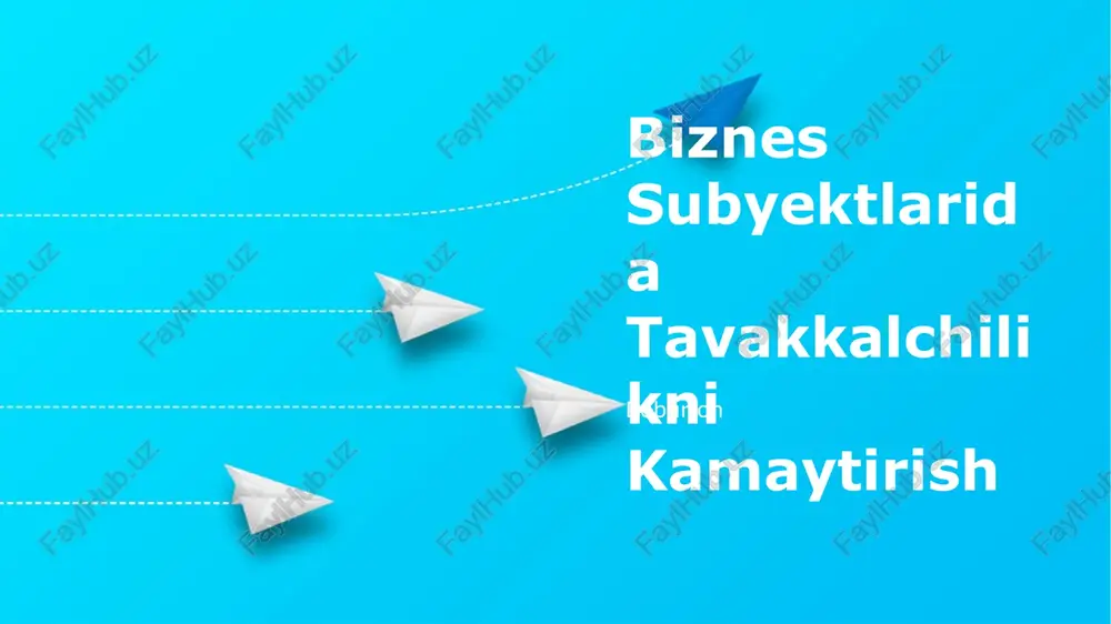 xatarlarni aniqlash va baholash — PPTX