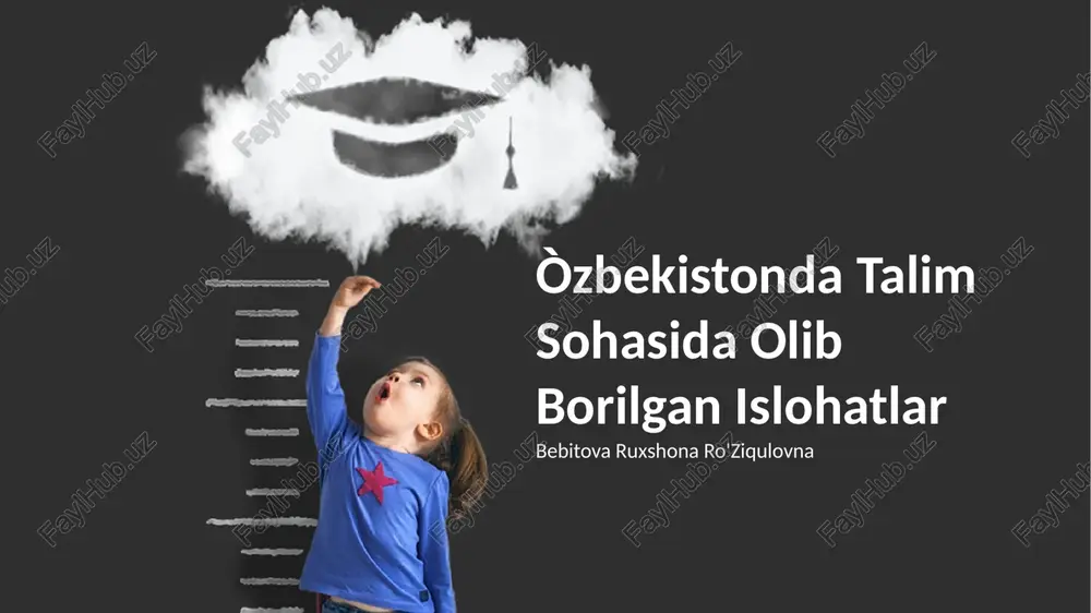 o‘zbekistonda talim sohasida olib borilgan islohatlar — PPTX