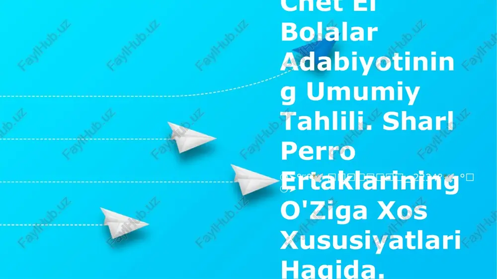 bolalar adabiyotining umumiy tahlili — PPTX