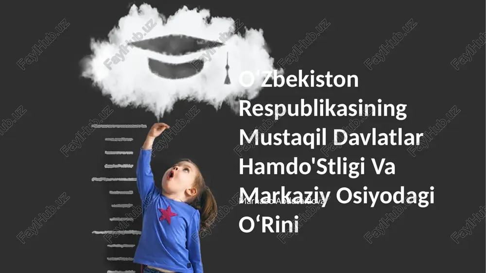 mustaqil davlatlar hamdo'stligi va markaziy osiyodagi o‘rini — PPTX