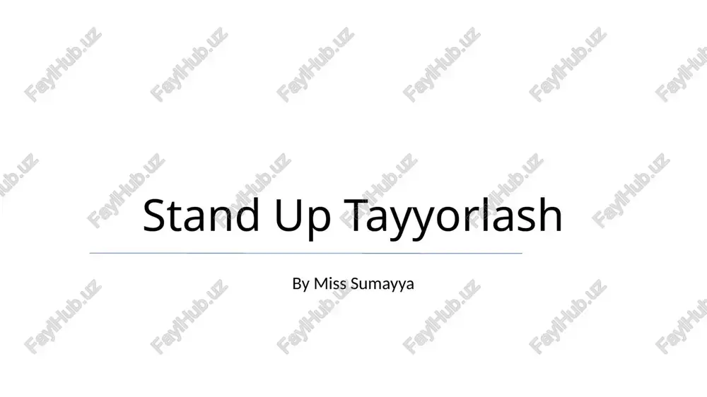 stand up tayyorlash — PPTX
