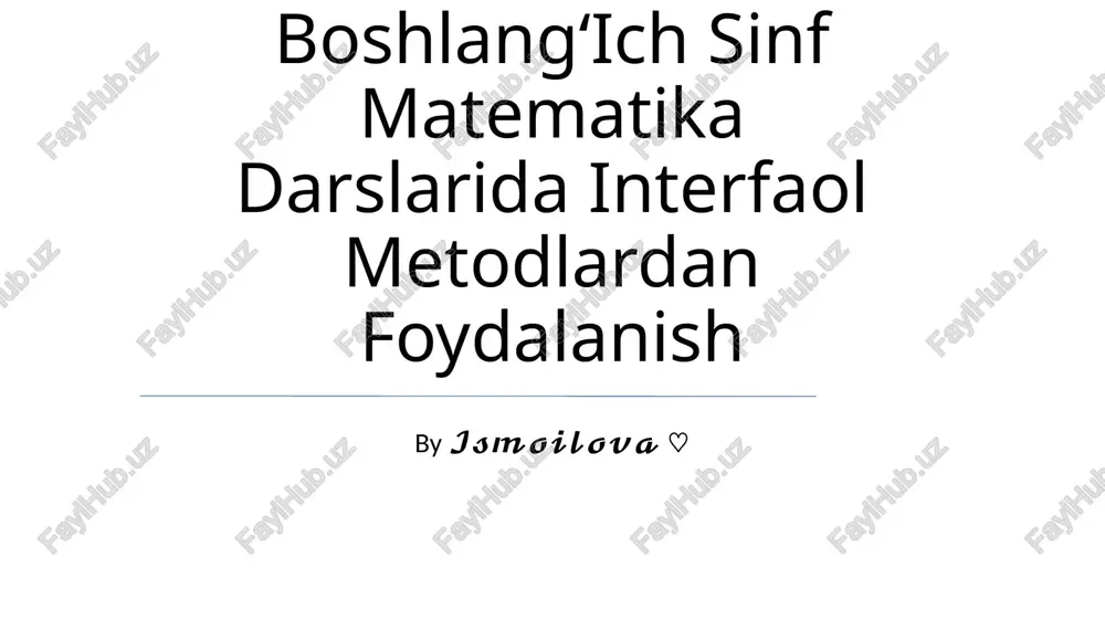 oʻqitishni tashkil qilishda didaktik oʻyin metodidan foydalanish — PPTX
