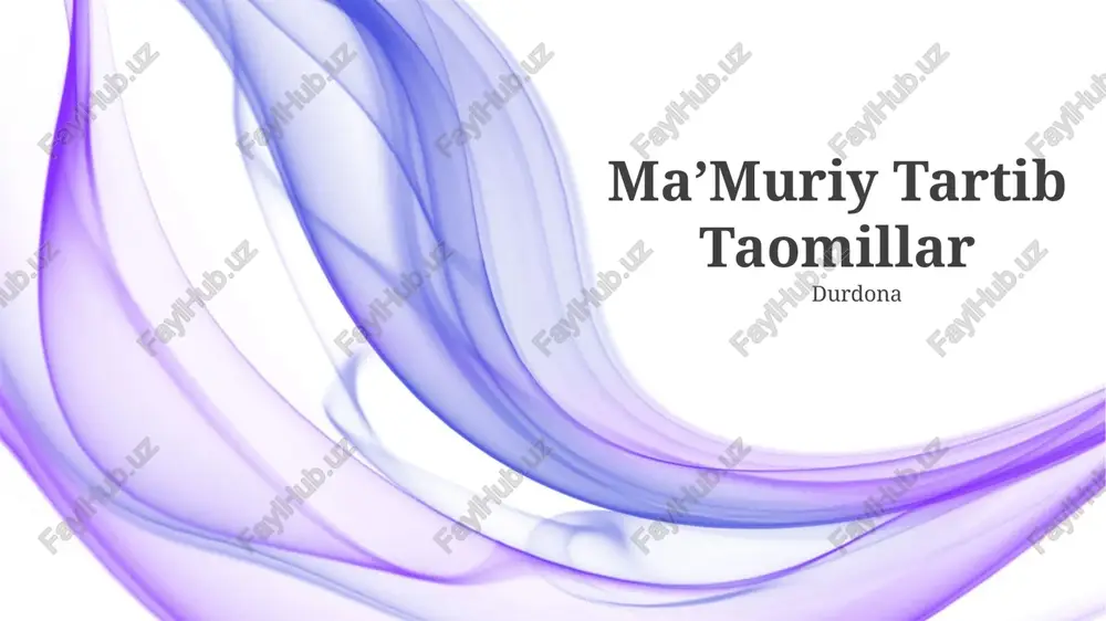 ma'muriy tartib taomillar — PPTX