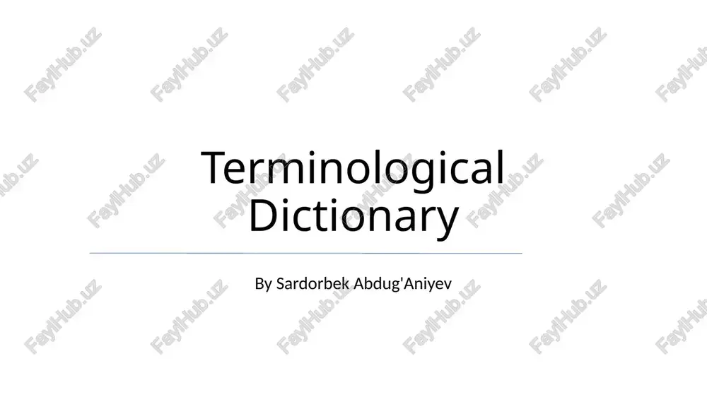 terminological dictionary — PPTX