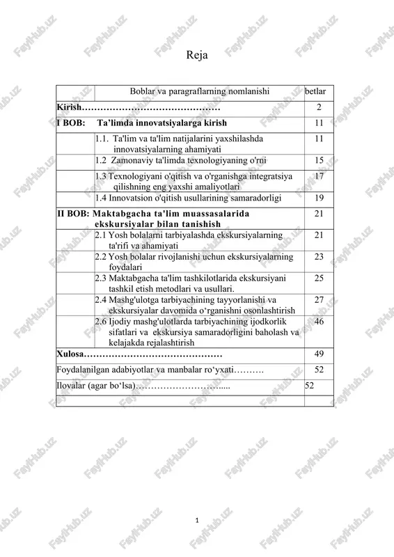 ta'limda innovatsiyalarga kirish — DOCX