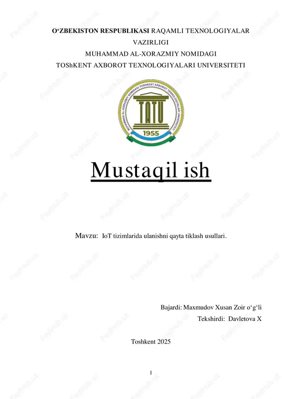 iot tizimlarida ulanishni qayta tiklash usullari — PDF