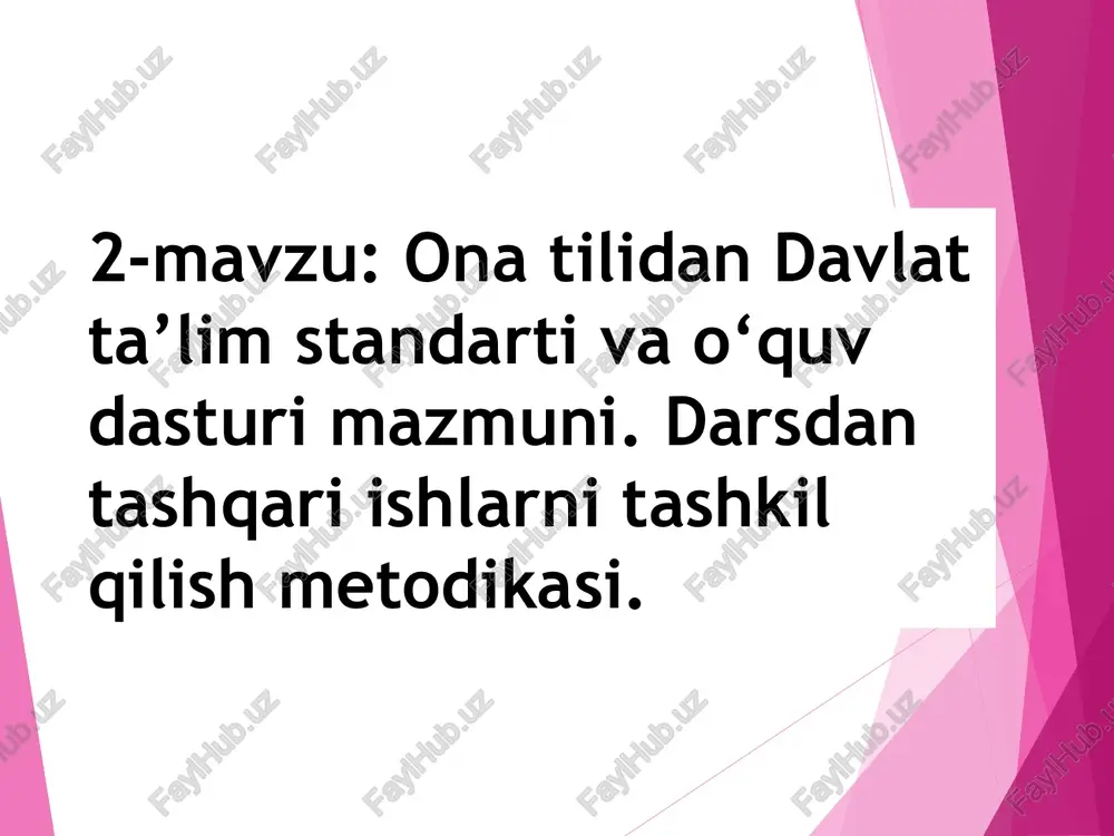 ona tilidan davlat ta’lim standarti — PPT