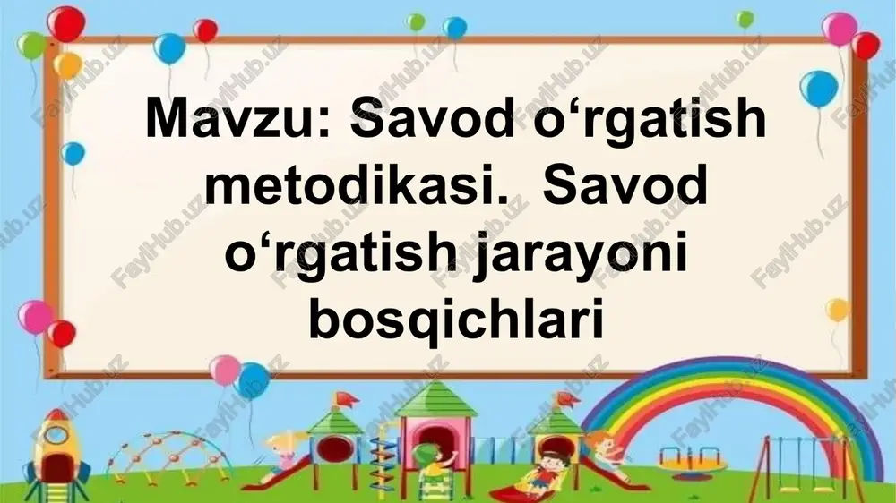 savod o‘rgatish metodikasi — PPTX