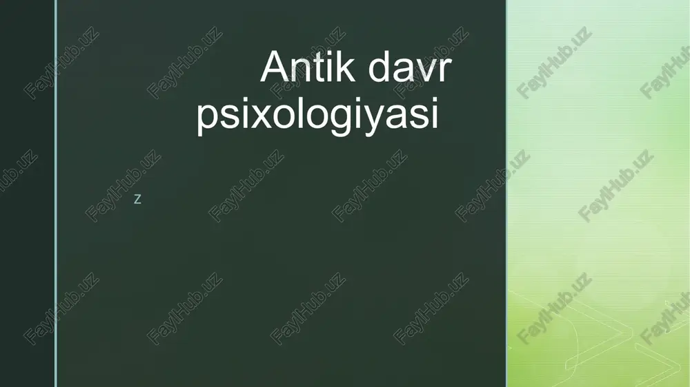 antik davr psixologiyasi — PPTX
