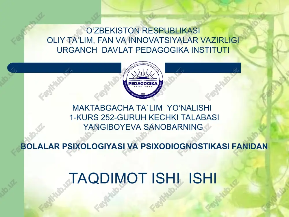 psixologik tadqiqotlar olib borish shakllari — PPT