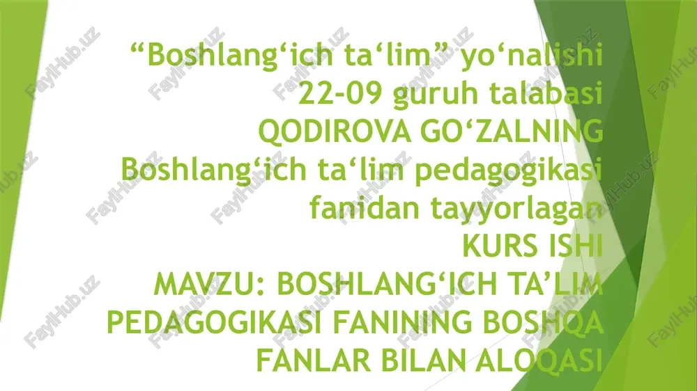 boshlang‘ichta‘lim pedagogikasi — PPTX