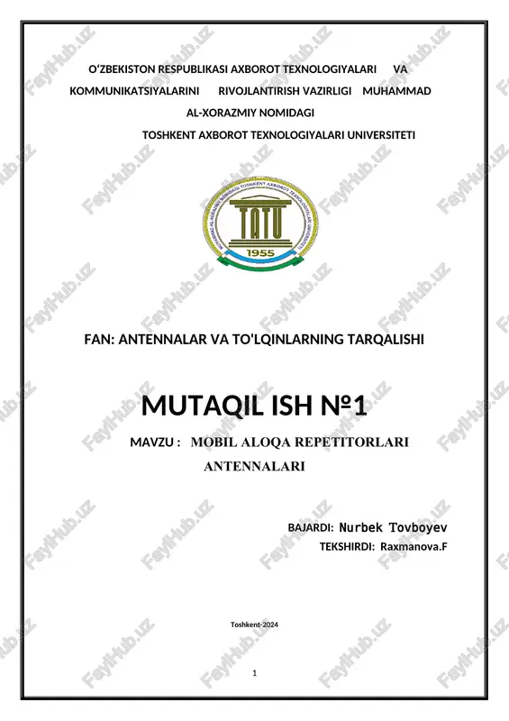 mobil aloqa repetitorlari antennalari — DOCX