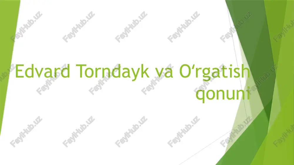 edvardtorndayk va oʻrgatish qonuni — PPTX