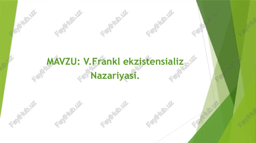 v.frankl ekzistensializm — PPTX