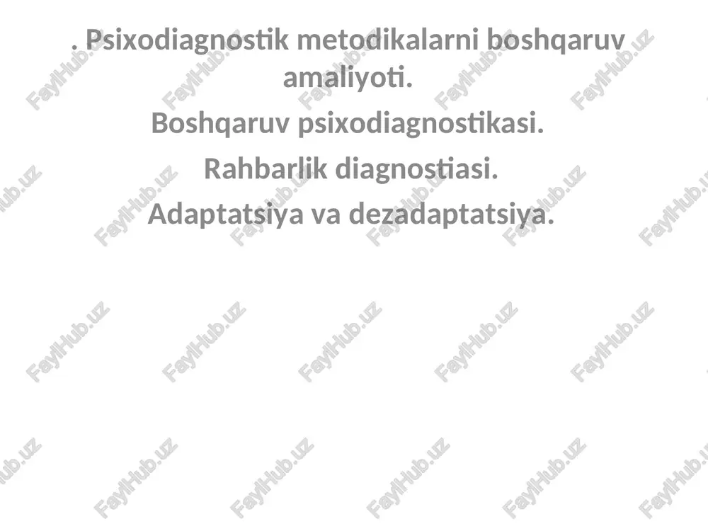 rahbarlik diagnostikasi — PPT