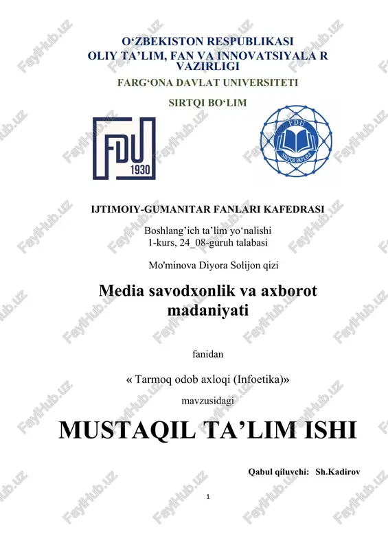 tarmoq odob axloqi (infoetika) — DOC