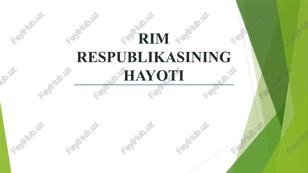 rim respublikasining hayoti — PPTX
