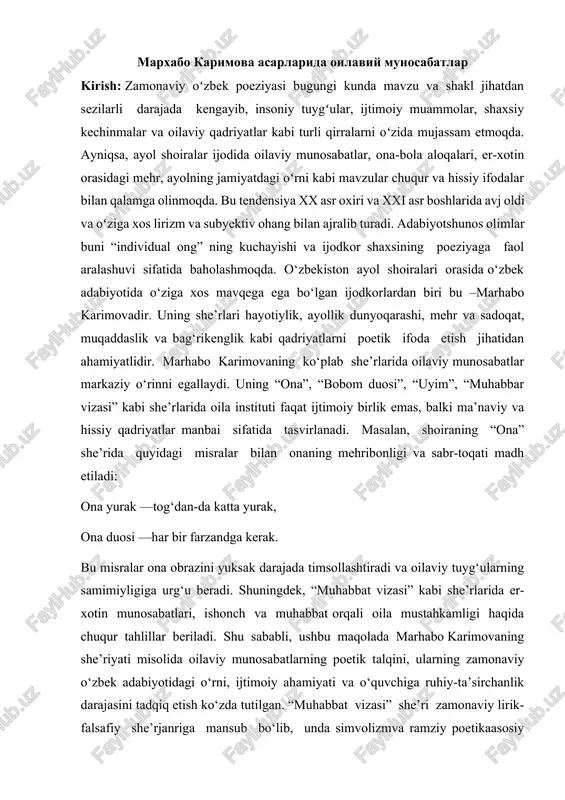 marhabo karimova asarlari — DOCX