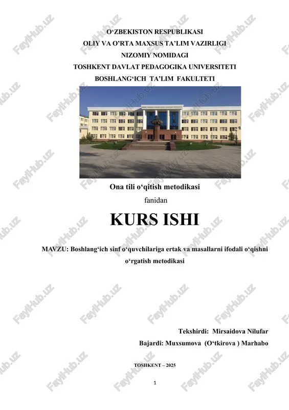 ona tili o‘qitish metodikasi — DOC