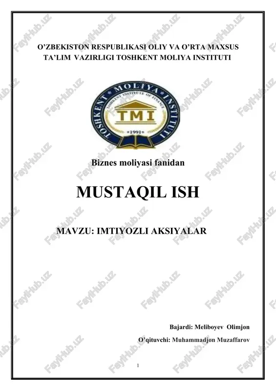 imtiyozli aksiyalar — DOCX