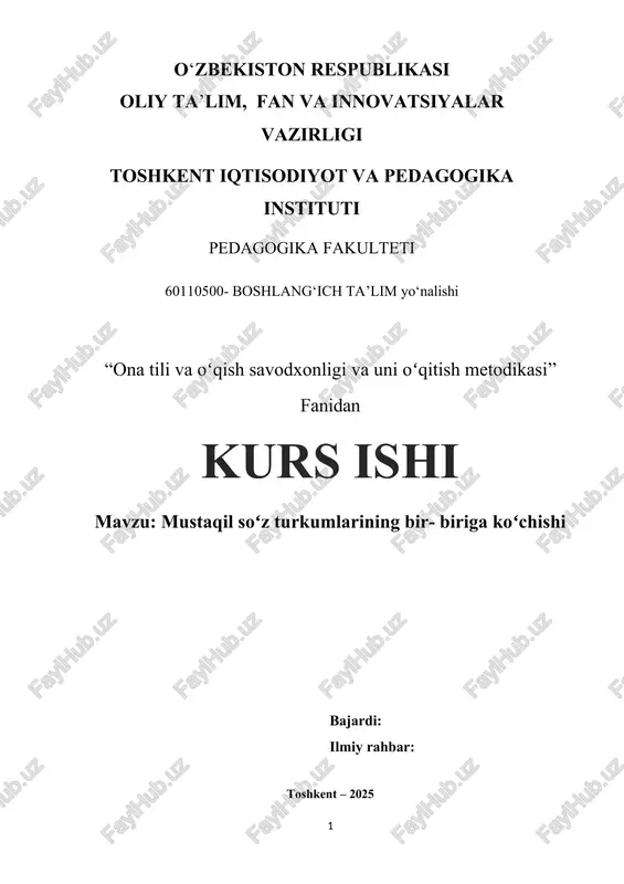 mustaqil soʻz turkumlarining bir-biriga koʻchishi — DOCX