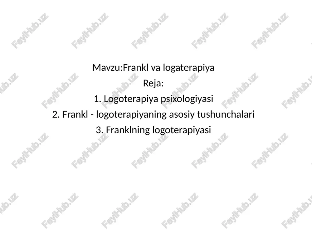 frankl va logaterapiya — PPTX