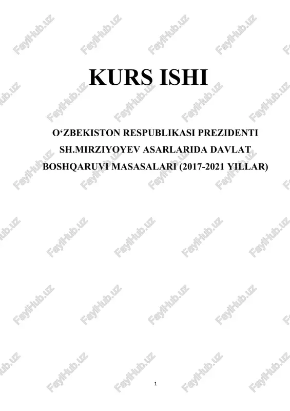 o‘zbekiston respublikasi prezidenti sh.mirziyoyev asarlari — DOCX