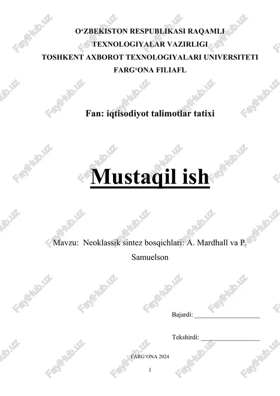 neoklassik sintez bosqichlari — DOCX