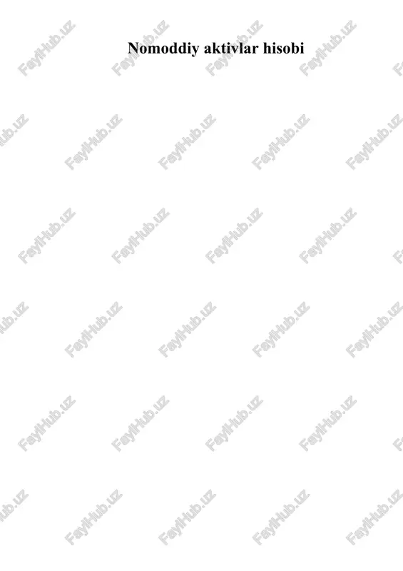 nomoddiy aktivlar hisobi — DOCX