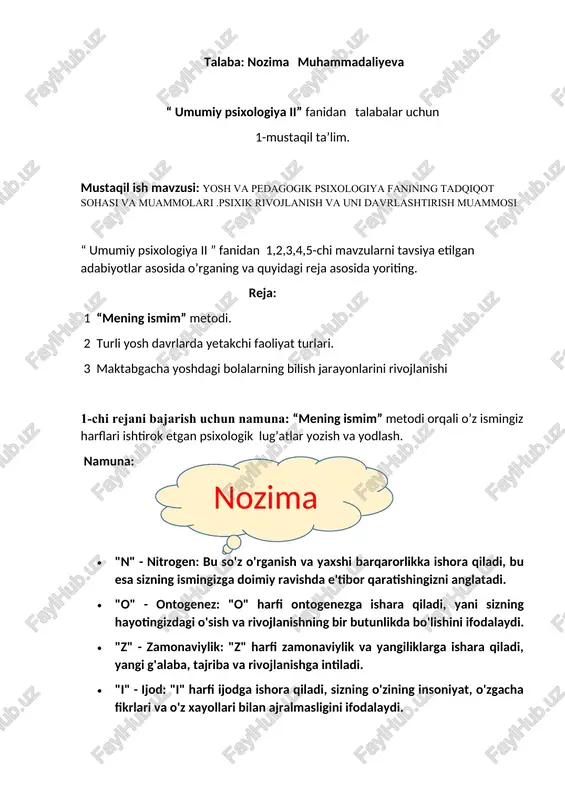 umumiy psixologiya ii — DOCX