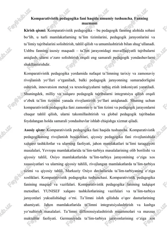 komparativistik pedagogika — DOCX