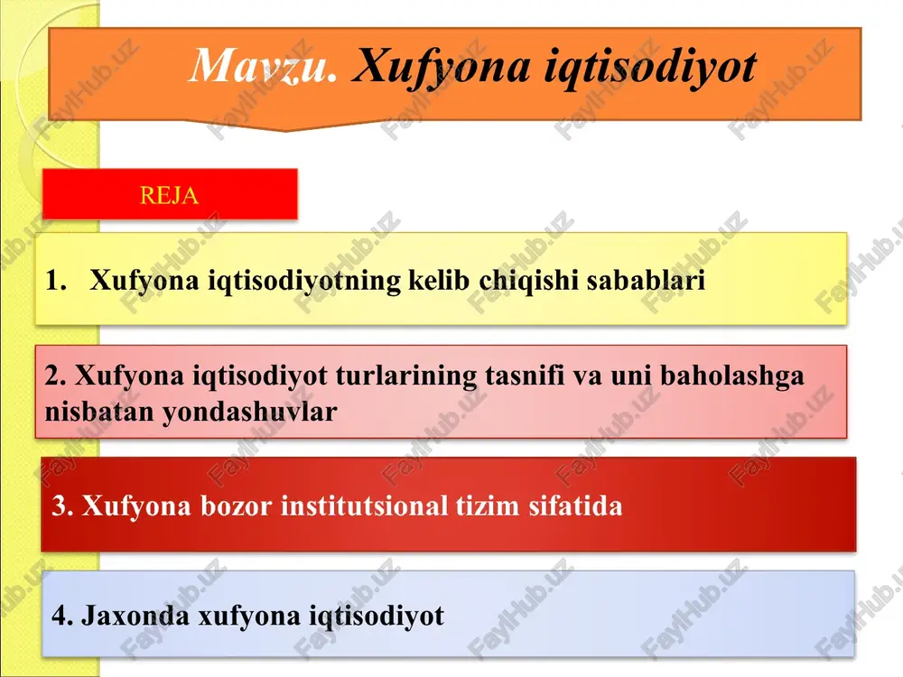xufyona iqtisodiyot — PPTX